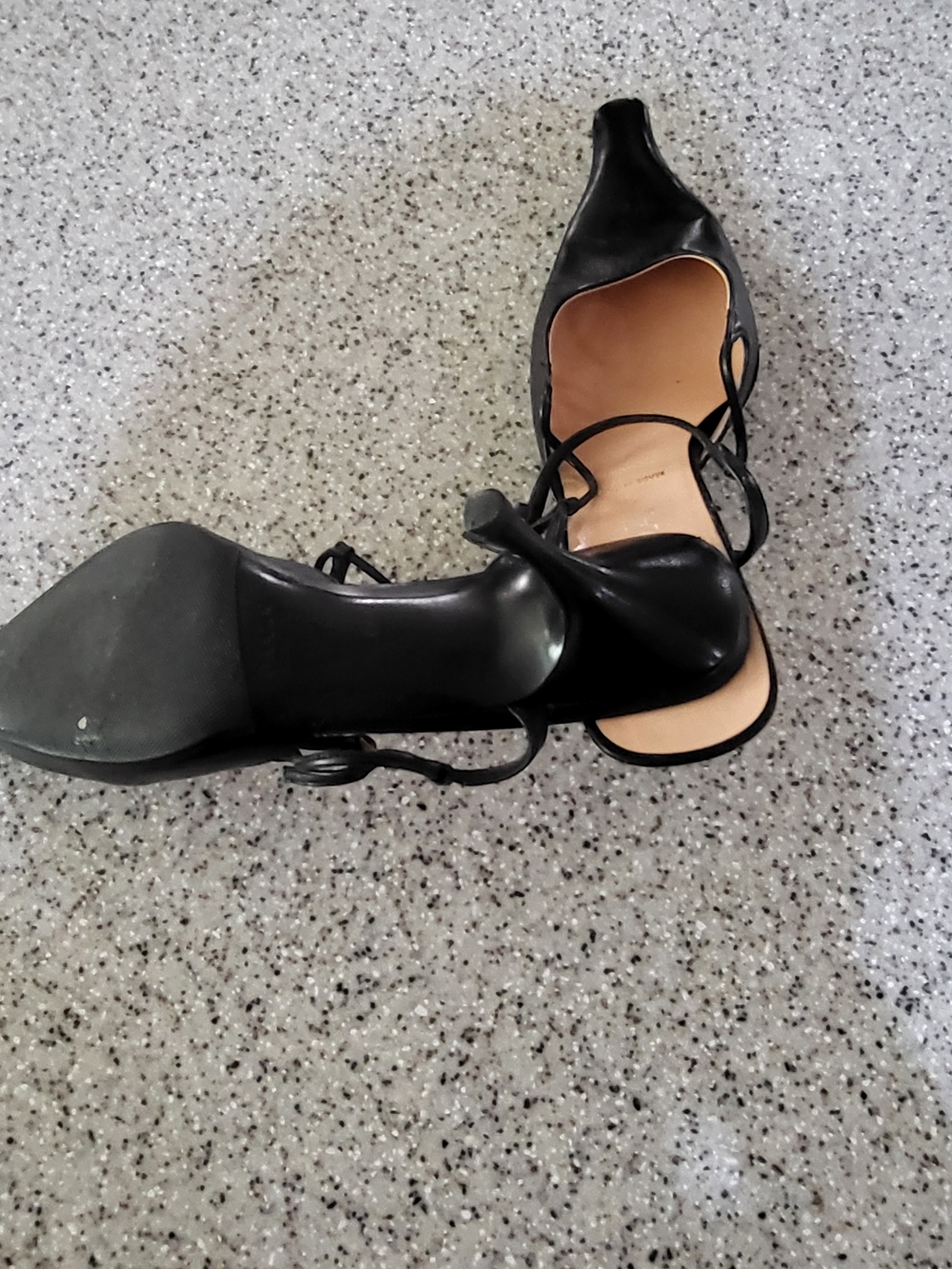 Prada Black Leather Pointed Slingback Heels - Picture 11 of 12